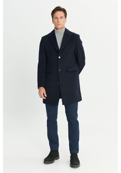 AC&Co / Altınyıldız Classics Erkek Lacı Yünlü Standart Fit Normal Kesim Palto Lacı