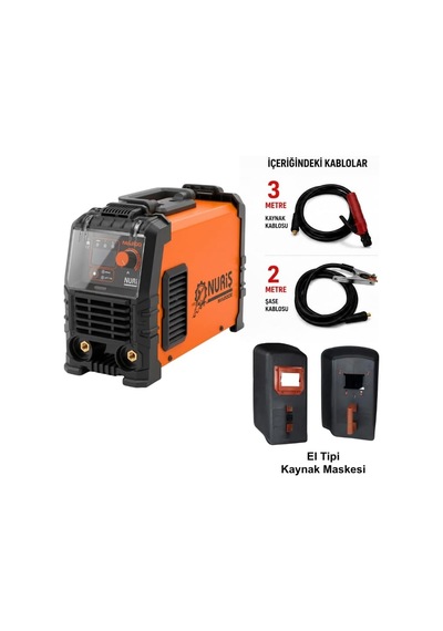 Tr Nuriş Ma200e Inverter Kaynak Makinesi + El Kaynak Maskesi Camı Dahil