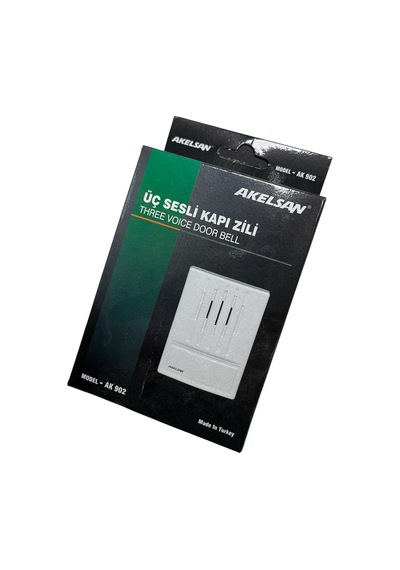 Akelsan Kanarya Kapı Zili Ak-902 3 Sesli, 12v Ac, 11x8x2 Cm Zil Trafosu İle Uyumlu, Kolay Montaj