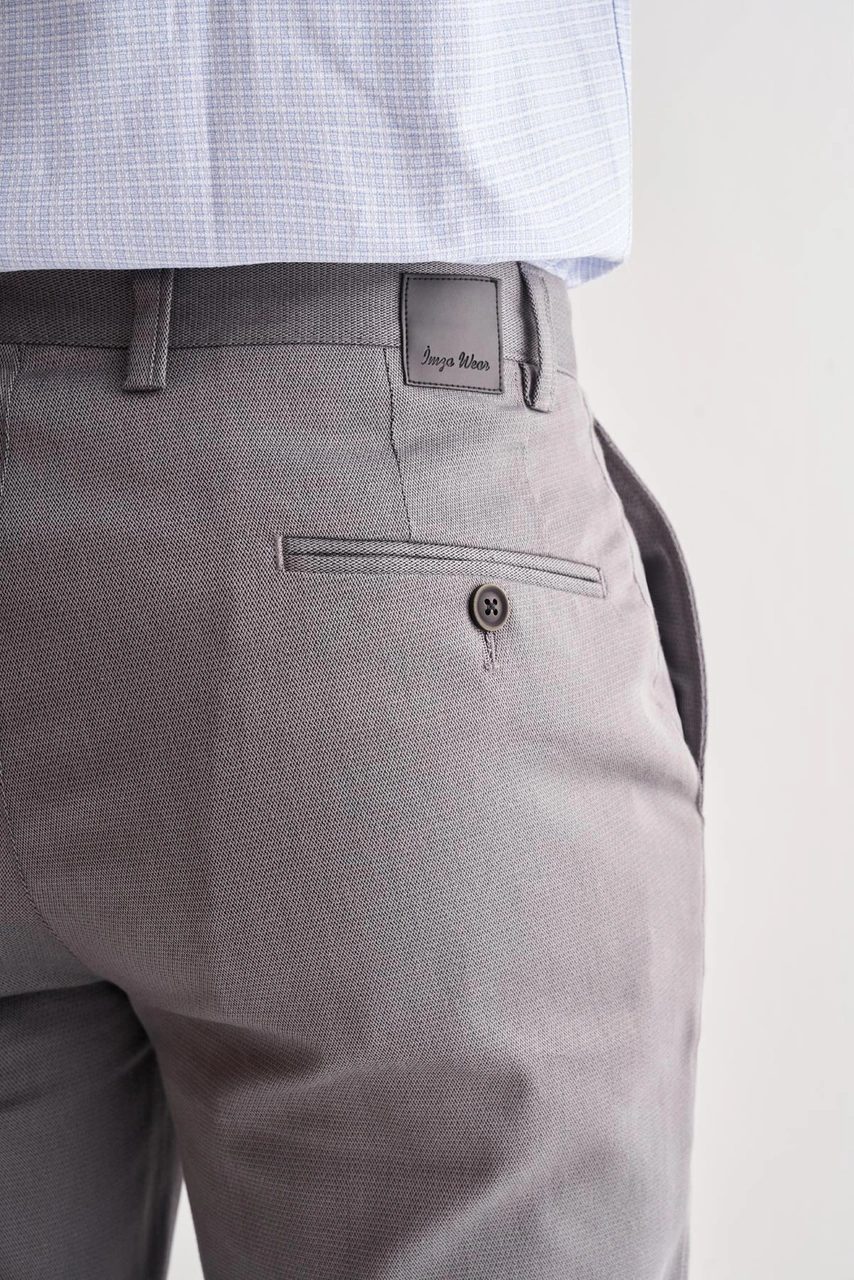 İmza Füme Yan Cep Düz Paça Pamuklu Comfort Fit Chino Casual Pantolon 1003255166 Füme
