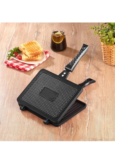 Oms 3773 Döküm Ocak Üstü Tost Makinesi 23x17cm