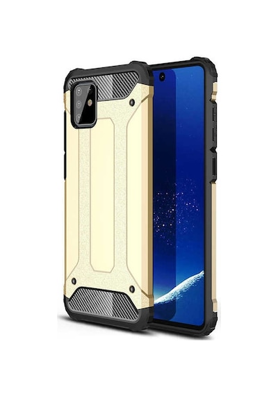 Kilifone - Samsung Uyumlu Galaxy A81 Note 10 Lite - Kılıf Çift Katman Zırh Tank Crash Military Kapak - Gold