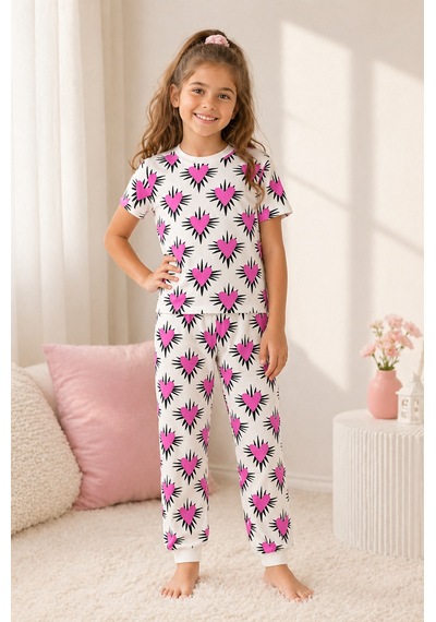 Beniizle Kız Çocuk Pijama Takımı Pembe