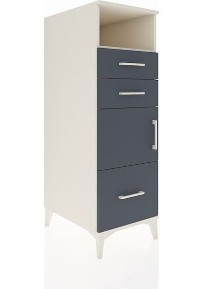 Kronos Dolap 2 Raflı 3 Çekmeceli Tek Kapaklı 44x59x134 Aytaşı-antrasit Aytası