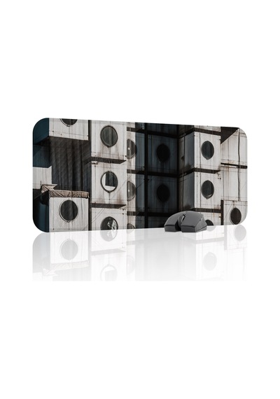 Brütalist Tarz Kaymaz Dikişli Kauçuk Oyuncu Mousepad V1 - 70x30 Xl Gaming Mouse Pad Fare Altlığı