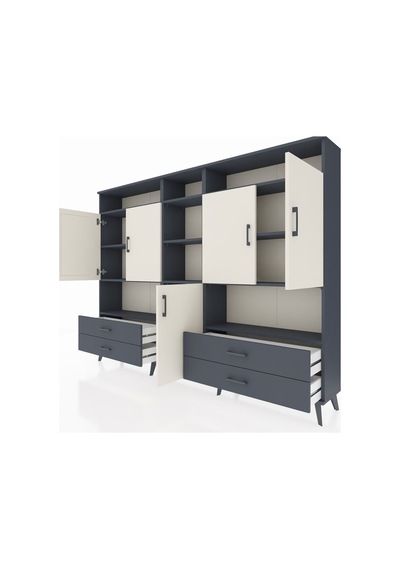 Arges Dolap 12 Raflı 4 Çekmeceli 5 Kapaklı 220x30x163 Antrasit-aytaşı/antrasit Aytası/antrasıt - Antrasıt Arges Dolap 12 Raflı 4 Çekmeceli 5 Kapaklı 220x30x163 Antrasit-aytaşı/antrasit Aytası/antrasıt - Antrasıt