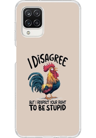 Samsung Galaxy A12 Uyumlu I Disagree Baskılı Silikon Kılıf Renkli