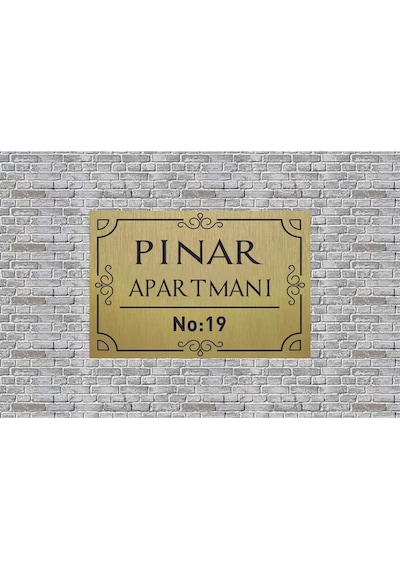 Gold Apartman İsimliği Aparman Tabelası Metal Aliminyum