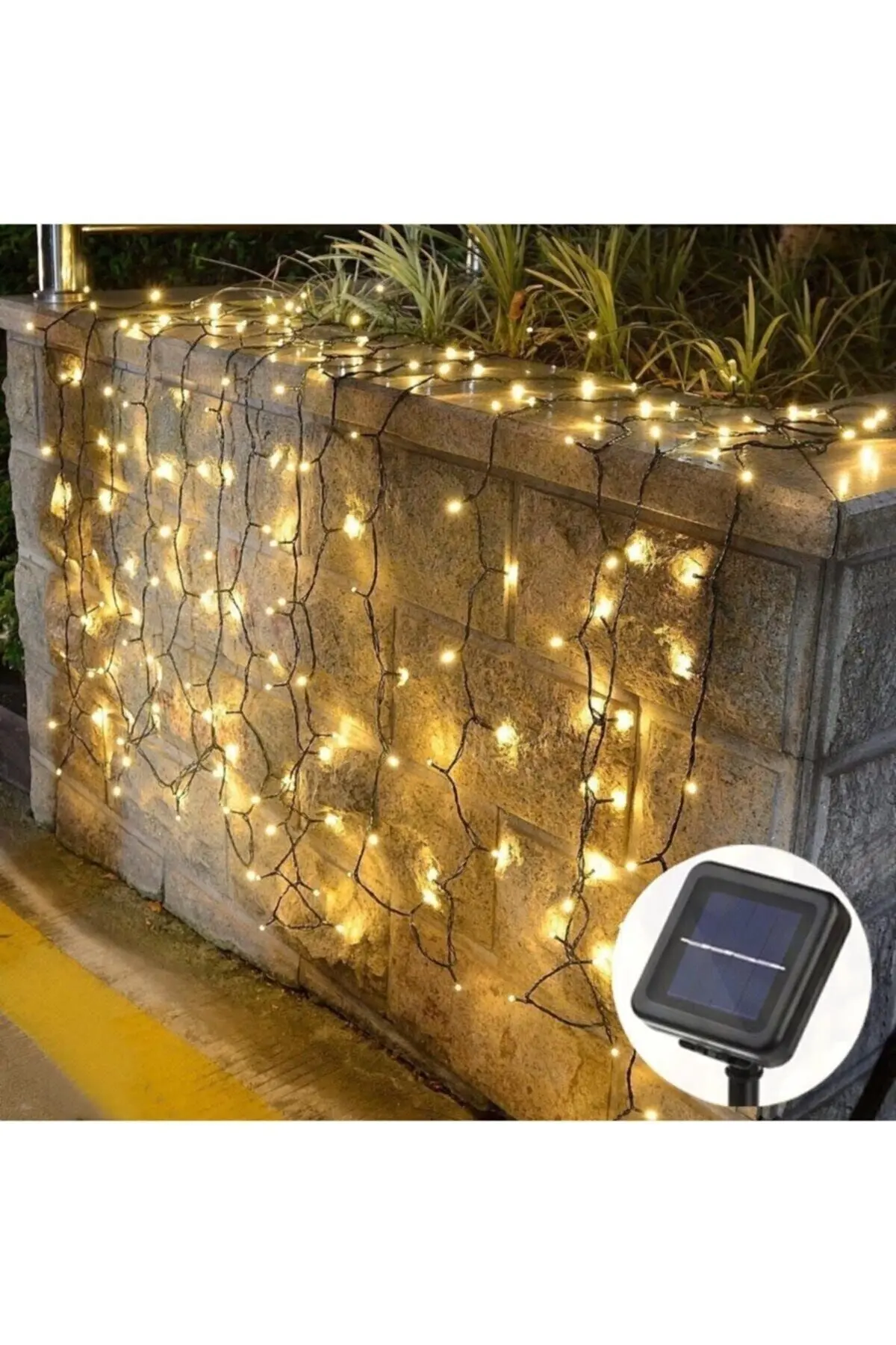 Solar 100 Ledli 12 Metre Bahçe Aydınlatma Dekorasyon Güneş Enerjili Led Işık Gün Işığı