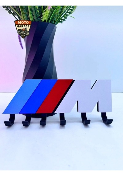 Bmw M Sport Logolu Anahtarlık Askısı 3d - 5 Askılı Dekoratif Motorcu Askısı - 13 Cm