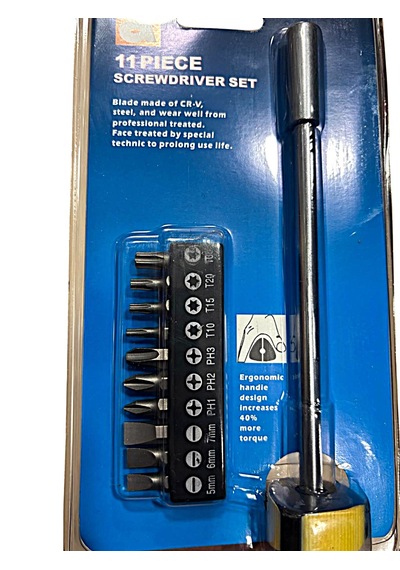 1/4'' Manyetik Bits Uçlu Tornavida Seti 11 Parça