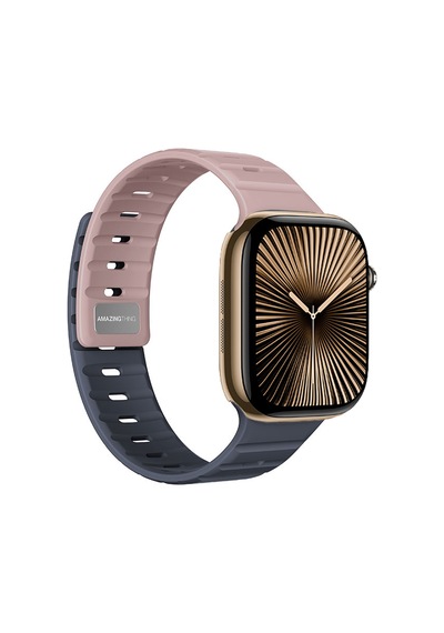 Watch 10 46mm Amazingthing Silqlock Silikon Kordon Strap Kayış Pembe