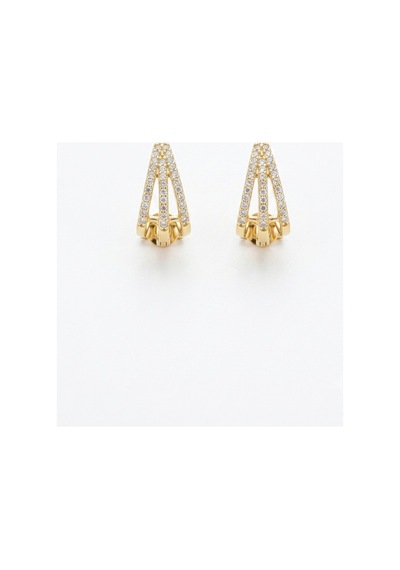 Xuping 14k Gold Rengi Kuyumcu İsçiligi Modern Tasarim Tas Detay Kararmaz Kadin Halka Küpe Ekru - 903302872 Ekru