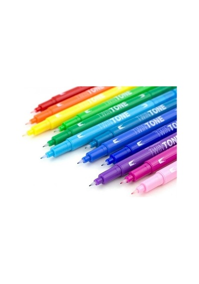 Tombow Rainbow Twintone Çift Uçlu Marker Kalem Seti 12 Li