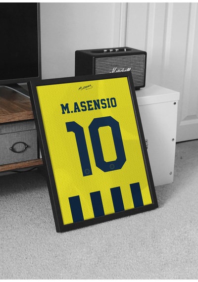 M.asensio 10 Yeni Sarı Lacivert Poster Tablo Siyah Çerçeveli
