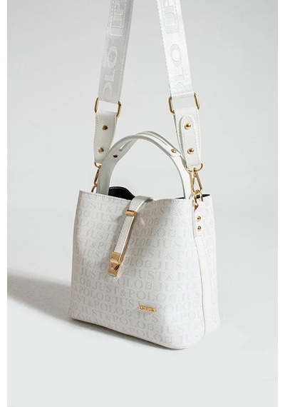 Just Polo Kadın Günlük Kullanıma Uygun Uzun Askılı Şık El & Omuz Çantası Shoulder Bag Beyaz