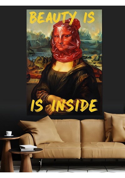 Ahşap Tablo Mona Lisa Grafiti Sanatı