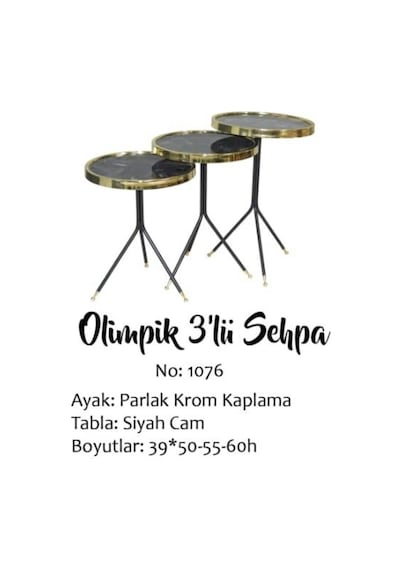 Brc Olimpik Zigon Siyah Mermer Desen Metal Transmisyon Çelik Gold