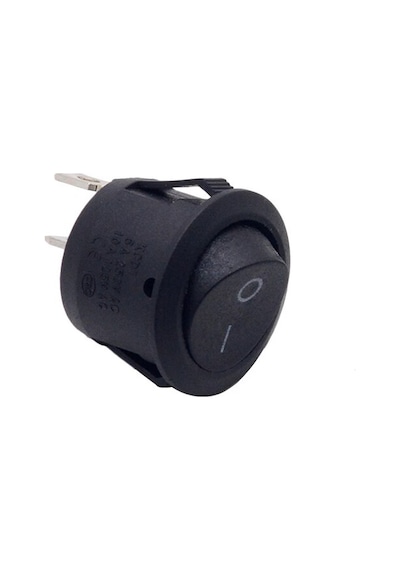 Robizstore-Yuvarlak 2 Pin Anahtar Rocker Switch Mini Buton Kcd1 Siyah Açma