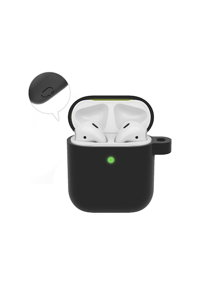 Wozlo Apple Uyumlu AirPods 1. Ve 2. Nesil Koruyucu Silikon Kılıf - Silikon Koruma Kılıfı - Siyah