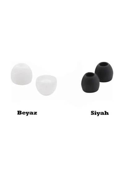 1 Çift 2 Adet Kulaklık Silikonu Samsung Uyumlu Orta 10mm Beyaz