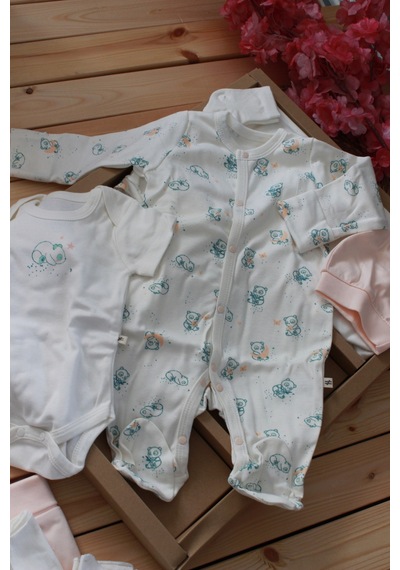 Phokaia Barbosa Moi Noi Baby Kız Bebek 10 Parça Hastane Çıkışı Ekru-pembe