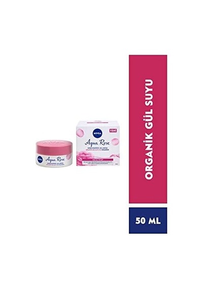Aqua Rose Hyaluron Ve Organik Gül Suyu İçeren Nemlendirici Jel Yüz Kremi, 50 Ml, 48 Saat Yoğun Nemlendirme, Tüm Cilt Tipleri İçin, Işıltılı, Pürüzsüz Cilt