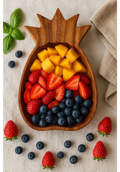 Hbs Art Design Akasya Ananas Model Meyve Salata Kasesi Ahşap