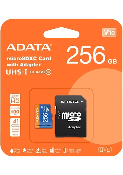 Adata 256gb Premier Microsdxc Card With Adapter Uhs-ı Class10 V10 Hafıza Kartı