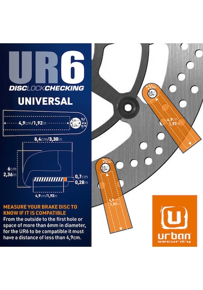 Urban Securıty Ur6 Alarmlı Dısk Kılıdı 6mm Pim 6mm