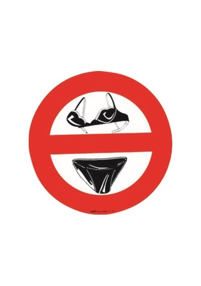 Bikini-Mayo İle Girilmez Etiketi Çıkartma 150mm