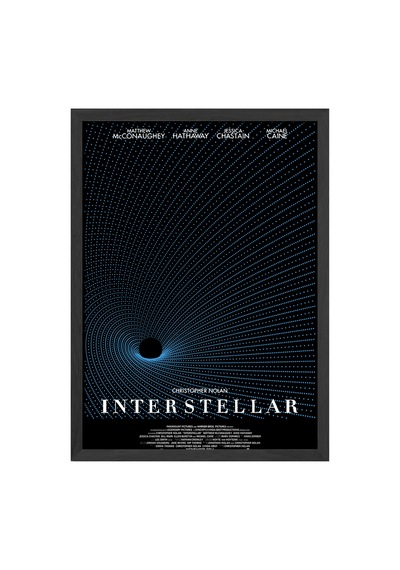 Interstellar Siyah Ahşap Çerçeveli Poster, Dekoratif Film Duvar Tablosu