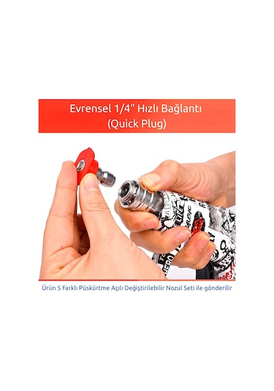 Robeve Bear Force Pop-art Tasarım Araç Yıkama Tabancası 5li Nozzle Set Ve Kemer Klipsli Ile Birlikte Profesyonel Pop-art Tasarım Oto Yıkama Tabancası