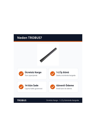 Trobus Oto Anten Çubuğu Alüminyum Karbon Fiber Görünümlü 12 Cm Siyah