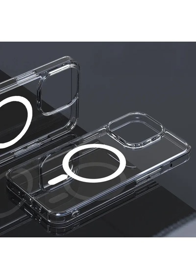 Şeffaf Magsafe Silikon Kılıf Kablosuz Şarj Destekli -Apple Uyumlu iPhone-16-pro-max Seffaf