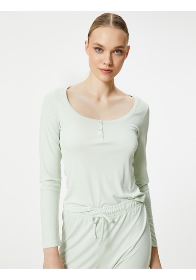 Koton Pijama Üstü Uzun Kollu Yuvarlak Yaka Modal Karışımlı Yeşil 4slk40121mk 4SLK40121MK756 Yeşil Koton Pijama Üstü Uzun Kollu Yuvarlak Yaka Modal Karışımlı Yeşil 4slk40121mk 4SLK40121MK756 Yeşil