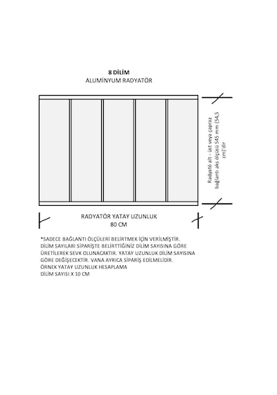Alüminyum Panel Radyatör Ekol 600 X 800 Ral 9010 Kırık Beyaz