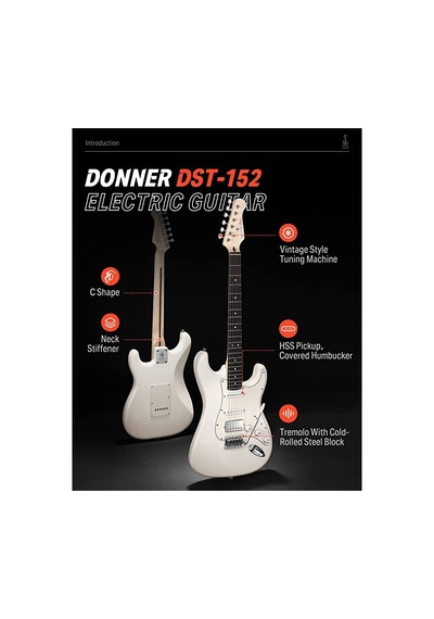 Donner Dst-152 Full-size St Elektro Gitar Seti Beyaz 104182560203