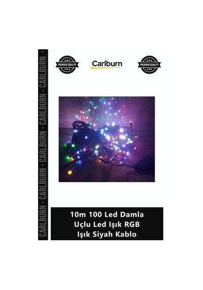 Özel Üretim Dekoratif Animasyonlu Kaliteli 10m 100 Led Damla Uçlu Led Işık Rgb Işık Siyah Kablo
