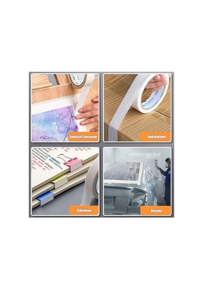 Tify 2 Adet Maskeleme Bandı Boya Bandı 48mm X 25m Kağıt Bant