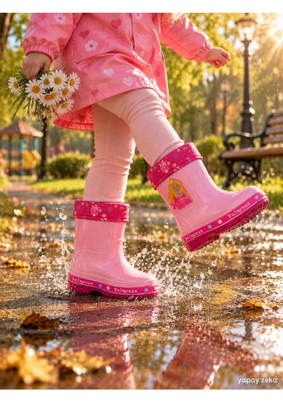 Mini Bonito Kız Çocuk Prenses Desenli İçi Astarlı Kaymaz Tabanlı Kışlık Yağmur Çizmesi Pembe Mini Bonito Kız Çocuk Prenses Desenli İçi Astarlı Kaymaz Tabanlı Kışlık Yağmur Çizmesi Pembe