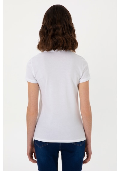 U.S. Polo Assn. Kadın Beyaz Basic Polo Yaka Tişört 50305764-VR013 U.S. Polo Assn. Kadın Beyaz Basic Polo Yaka Tişört 50305764-VR013