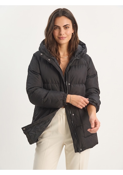 Onloox Kadın Siyah Siyah Polyester Kumaş Kapüşonlu Regular Fit Fermuarlı Astarlı Cepli Şişme Mont Onloox Kadın Siyah Siyah Polyester Kumaş Kapüşonlu Regular Fit Fermuarlı Astarlı Cepli Şişme Mont