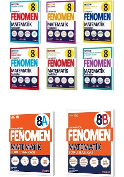 8.sınıf Fenomen Matematik Fasikülü + Fenomen A Matematik Soru Bankası + Matematik B Soru Bankası