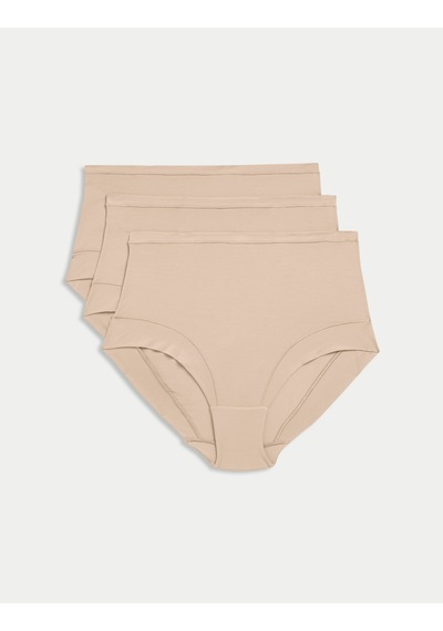 Marks & Spencer 3'lü Flexifit Full Brief Külot T61005390F Bej