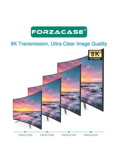 Forzacase FC894 Type-C to DP Kablo 8K 60hz / 4K 120hz Görüntü Aktarıcı Kablo 2 MT