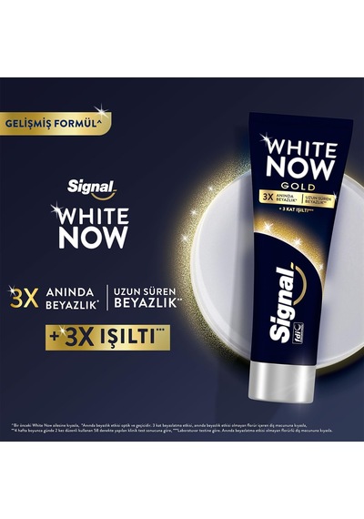 White Now Diş Macunu Gold 3 Kat Işıltı 75 Ml