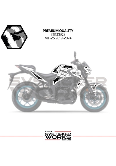 Yamaha Mt25 Kaplama Sticker Air Brush Motor Kaplama Modeli Hazır Kit 2019 / 2024 Uyumlu Gri