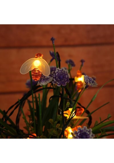 30 Led 4 Metre Güneş Enerjili Su Geçirmez Renkli Led Lamba Bahçe