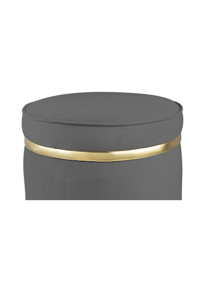 Zerafet Gold Kaplama Luxery Puf- Gri Babyface Kumaş Pofuduk Oturma Pufu&makyaj Pufu&bench